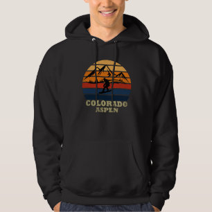 Aspen Colorado vintage snowboarder Hoodie