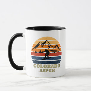 Aspen Colorado vintage snowboarder Mug