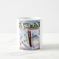 Aspen Colorado vintage style ski poster.