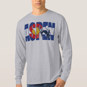 Aspen Colorado with Snow Skier T-Shirt