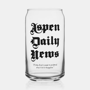 Aspen Daily News 16 oz. Printed Can Glass