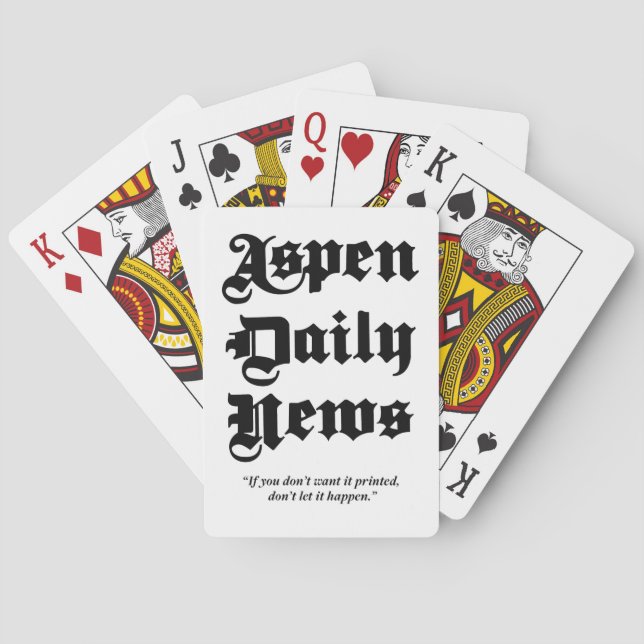 Aspen Daily News Custom Playing Cards (Back)