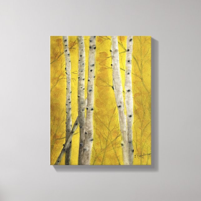 ASPEN FOREST - watercolor, wrapped canvas print (Front)