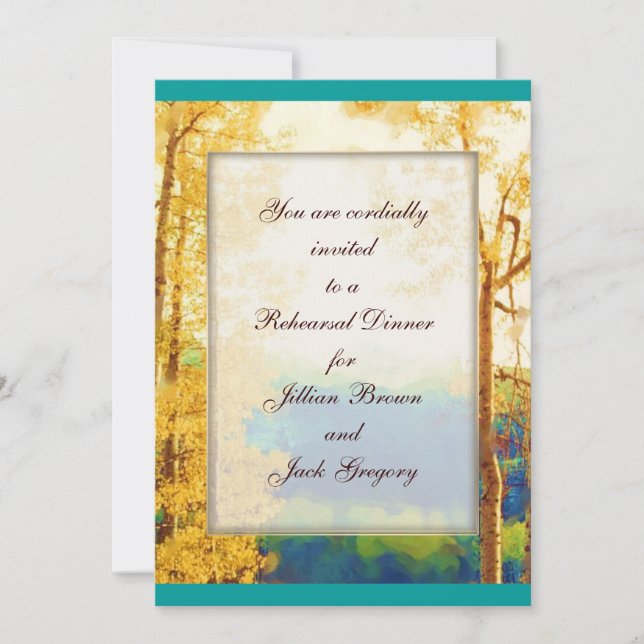 Aspen Glow WEDDING Rehearsal Dinner Invitation (Front)