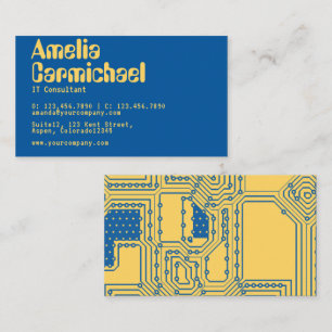 Aspen Gold and Princess Blue Geek Technology Busin Business Card
