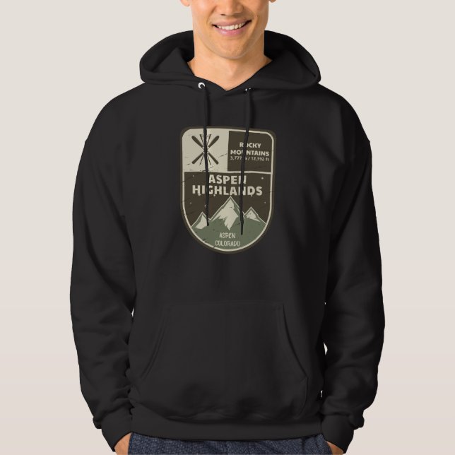 Aspen Highlands Aspen Rocky Mountains Colorado Hoodie (Front)