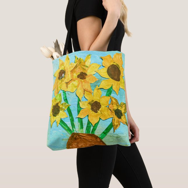 Aspen & Laura's VanGogh inspired sunflowers Tote (Close Up)