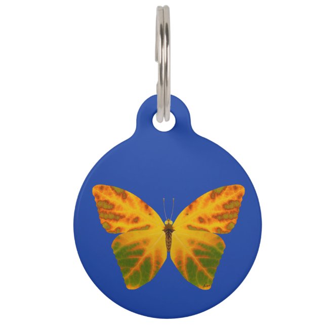Aspen Leaf Butterfly 1 Pet Tag (Front)