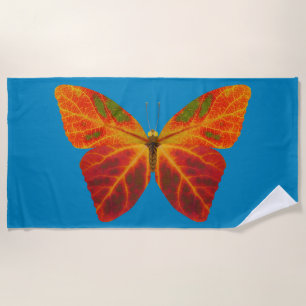 Aspen Leaf Butterfly 2 Beach Towel
