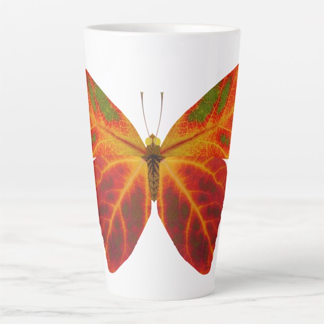 Aspen Leaf Butterfly 2 Latte Mug (Front)