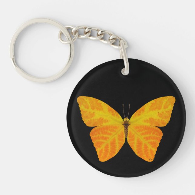 Aspen Leaf Butterfly 3 Key Ring (Front)