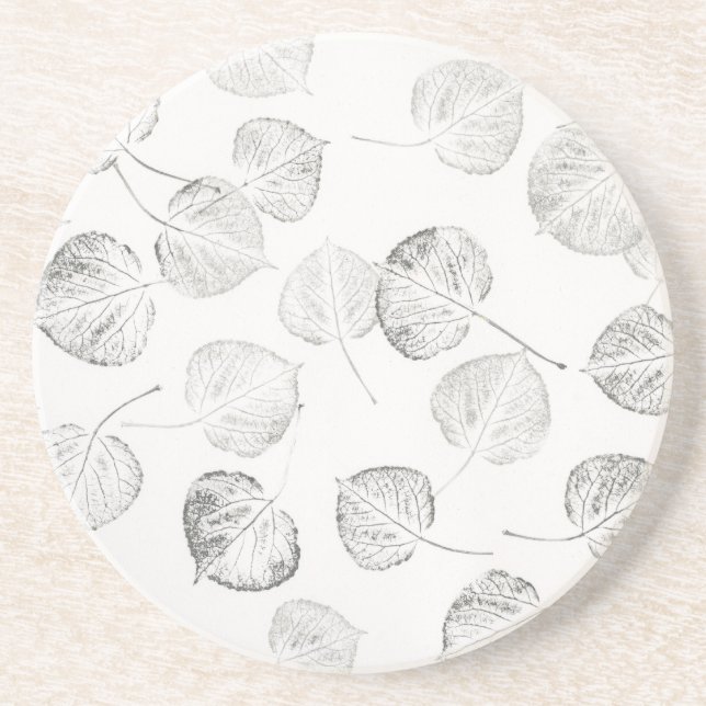 Aspen Leaf Prints Design © Sandy Long Coaster (Front)