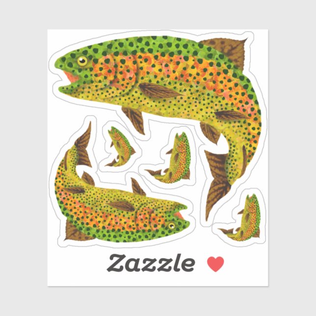 Aspen Leaf Rainbow Trout 1 (Sheet)