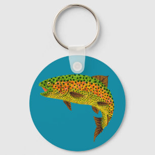 Aspen Leaf Rainbow Trout 1 Key Ring