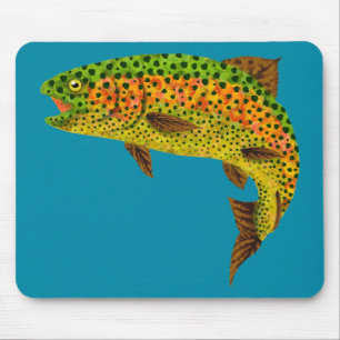 Aspen Leaf Rainbow Trout 1 Mouse Mat