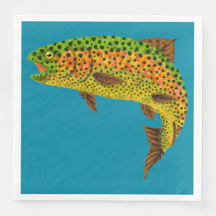 Aspen Leaf Rainbow Trout 1 Napkin