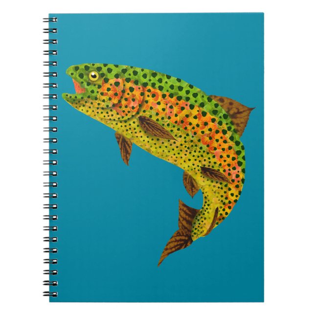 Aspen Leaf Rainbow Trout 1 Notebook (Front)