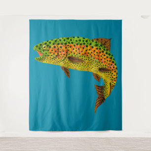 Aspen Leaf Rainbow Trout 1 Tapestry