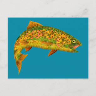 Aspen Leaf Rainbow Trout 2 Postcard