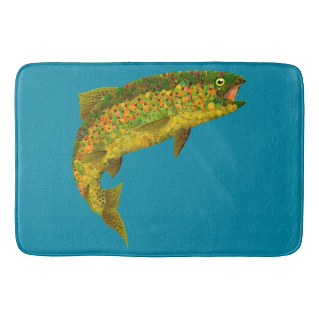 Aspen Leaf Rainbow Trout 3 Bath Mat (Front)
