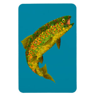 Aspen Leaf Rainbow Trout 3 Magnet