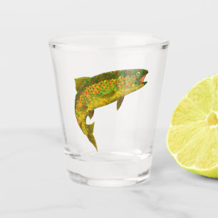 Aspen Leaf Rainbow Trout 3 Shot Glass