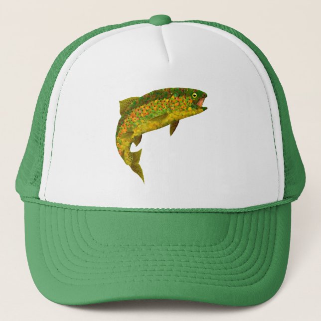 Aspen Leaf Rainbow Trout 3 Trucker Hat (Front)