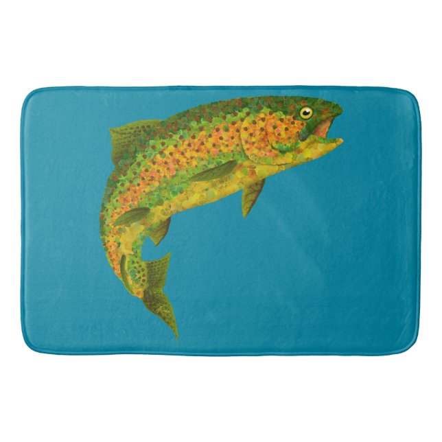 Aspen Leaf Rainbow Trout 4 Bath Mat (Front)