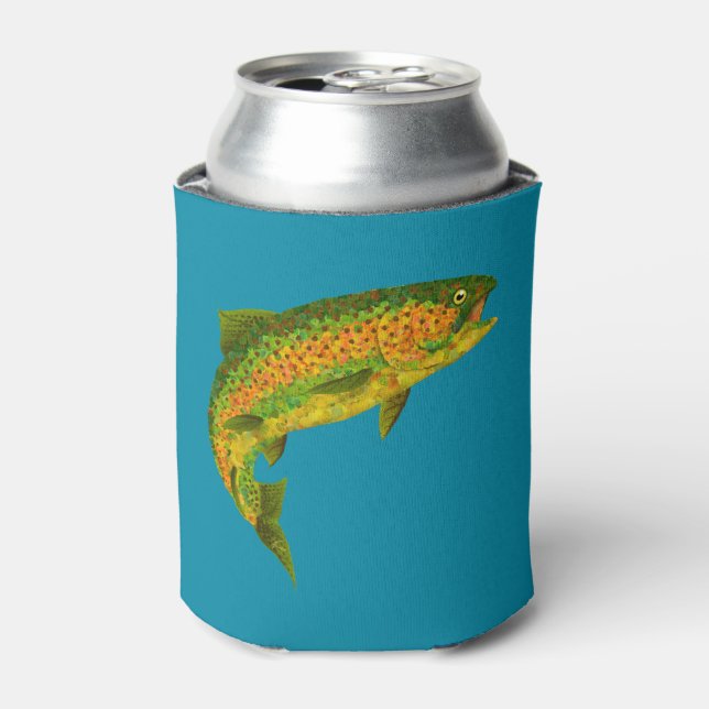 Aspen Leaf Rainbow Trout 4 Can Cooler (Can Front)