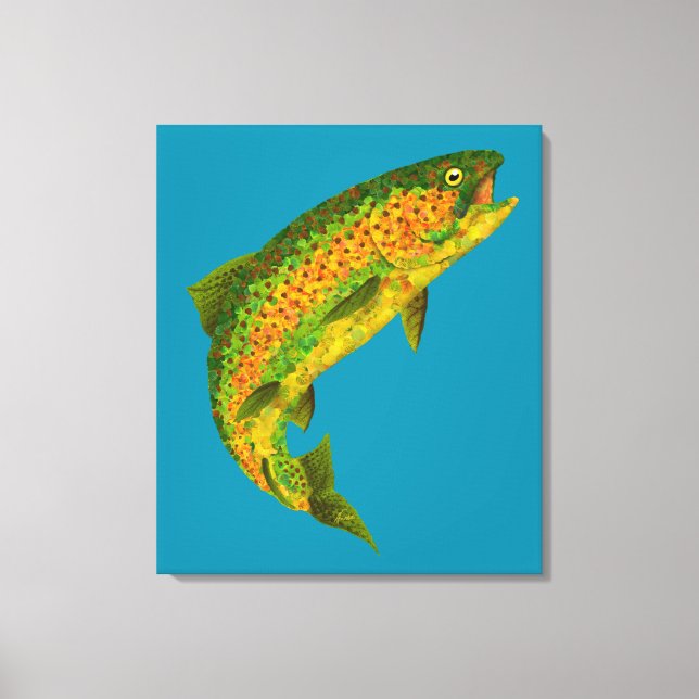 Aspen Leaf Rainbow Trout 4 Canvas Print (Front)