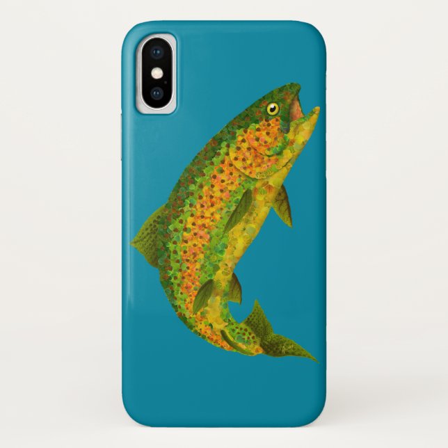 Aspen Leaf Rainbow Trout 4 Case-Mate iPhone Case (Back)