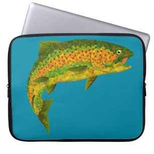 Aspen Leaf Rainbow Trout 4 Laptop Sleeve