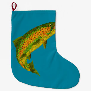 Aspen Leaf Rainbow Trout 4 Large Christmas Stocking