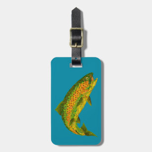 Aspen Leaf Rainbow Trout 4 Luggage Tag