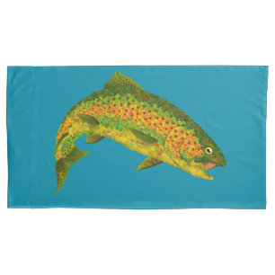 Aspen Leaf Rainbow Trout 4 Pillowcase