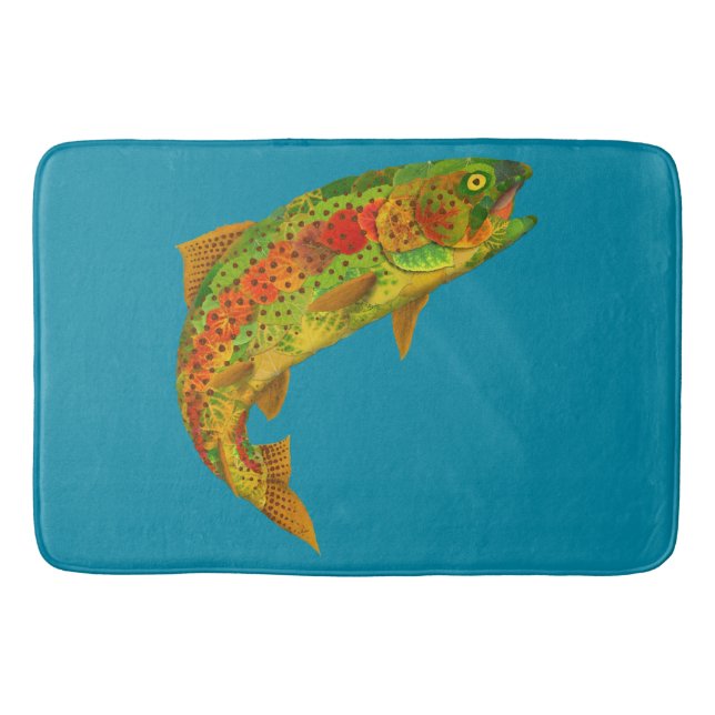 Aspen Leaf Rainbow Trout 5 Bath Mat (Front)