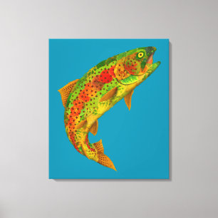Aspen Leaf Rainbow Trout 5 Canvas Print