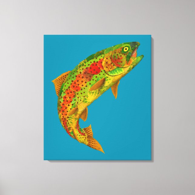 Aspen Leaf Rainbow Trout 5 Canvas Print (Front)