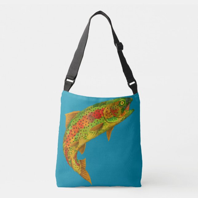 Aspen Leaf Rainbow Trout 5 Crossbody Bag (Front)