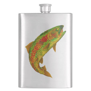 Aspen Leaf Rainbow Trout 5 Hip Flask