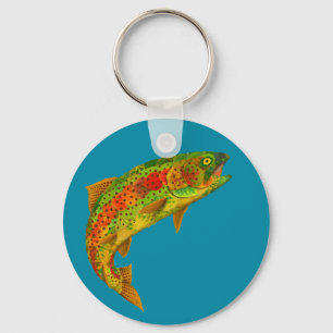 Aspen Leaf Rainbow Trout 5 Key Ring