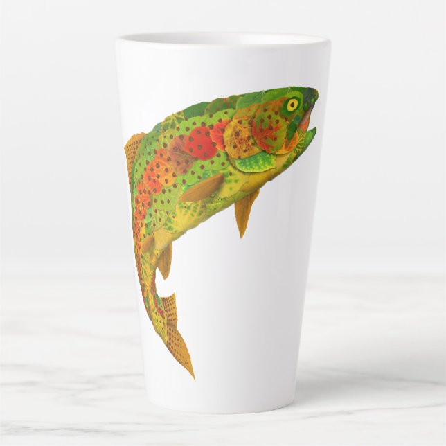 Aspen Leaf Rainbow Trout 5 Latte Mug (Front)