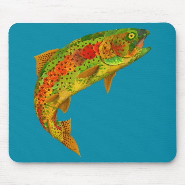 Aspen Leaf Rainbow Trout 5 Mouse Mat (Front)