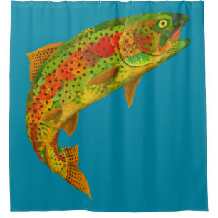Aspen Leaf Rainbow Trout 5 Shower Curtain
