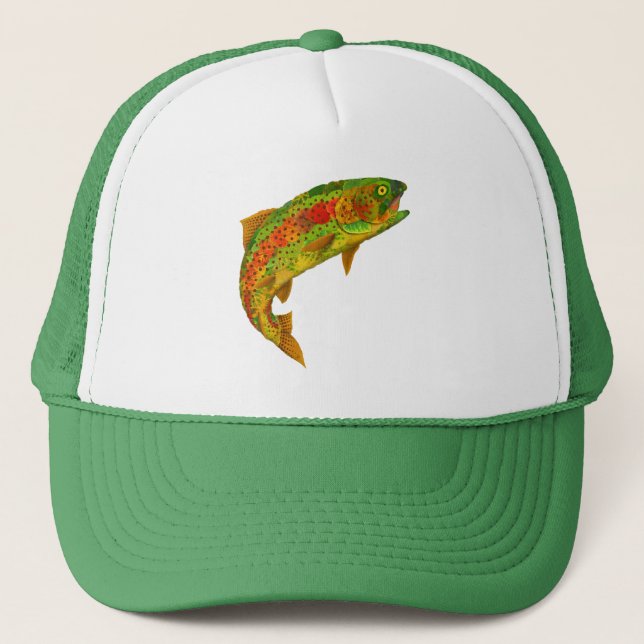 Aspen Leaf Rainbow Trout 5 Trucker Hat (Front)