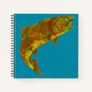 Aspen Leaf Rainbow Trout 6 Notebook