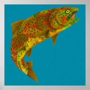 Aspen Leaf Rainbow Trout 6 Poster
