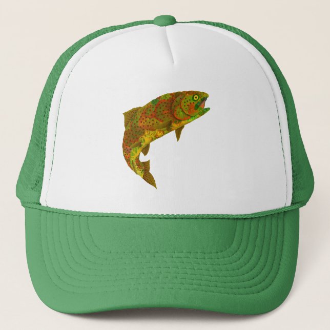 Aspen Leaf Rainbow Trout 6 Trucker Hat (Front)