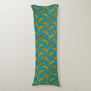 Aspen Leaf Rainbow Trout Seamless Pattern 2018 Body Cushion