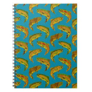 Aspen Leaf Rainbow Trout Seamless Pattern 2018 Notebook